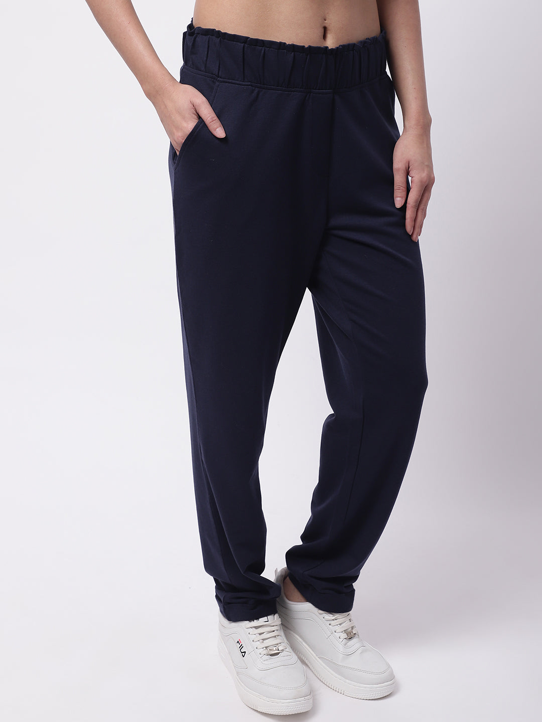 Women Dark Blue Cotton Pants