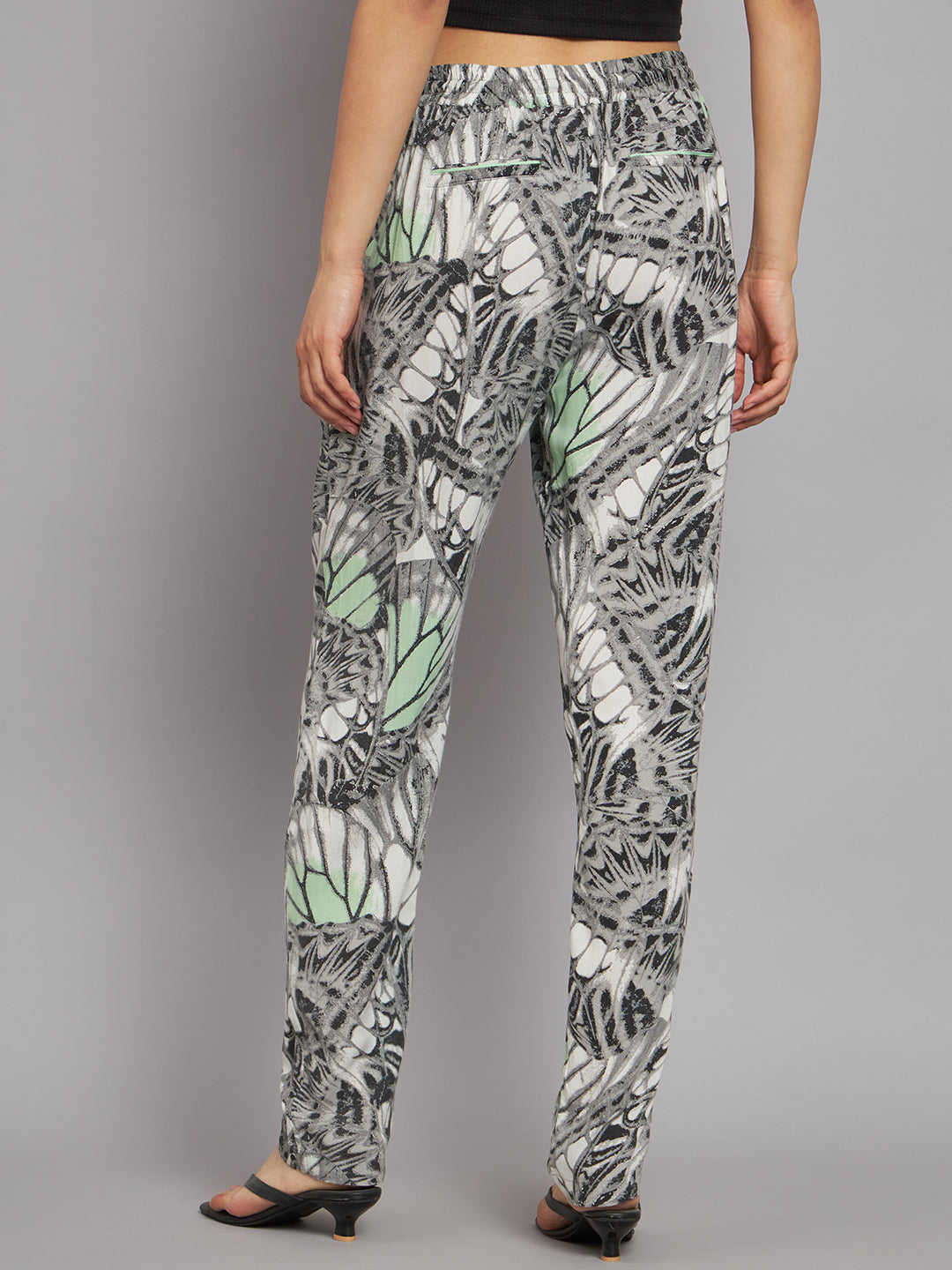 Women Grey Printed Pants