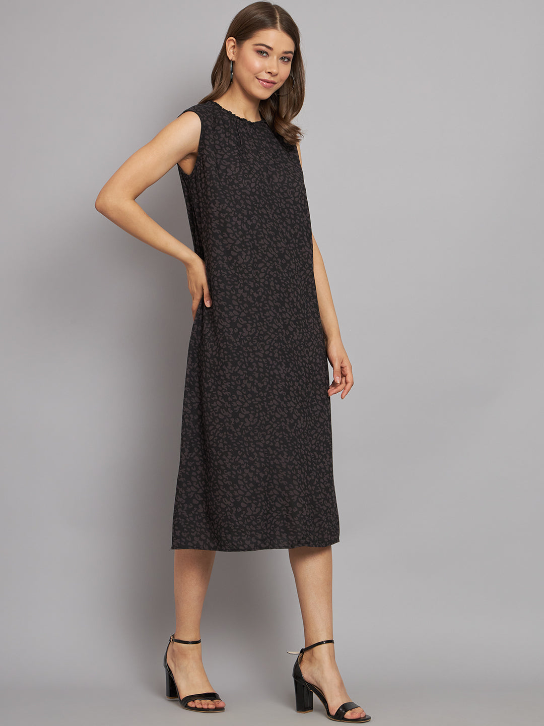 Women Black Printed Dress