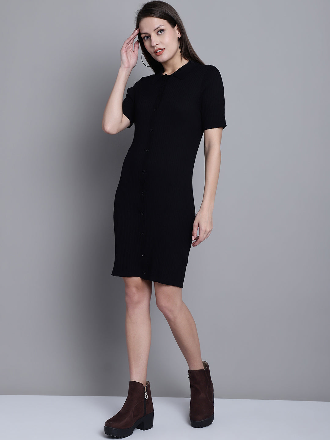 Women Black Jersey Dress