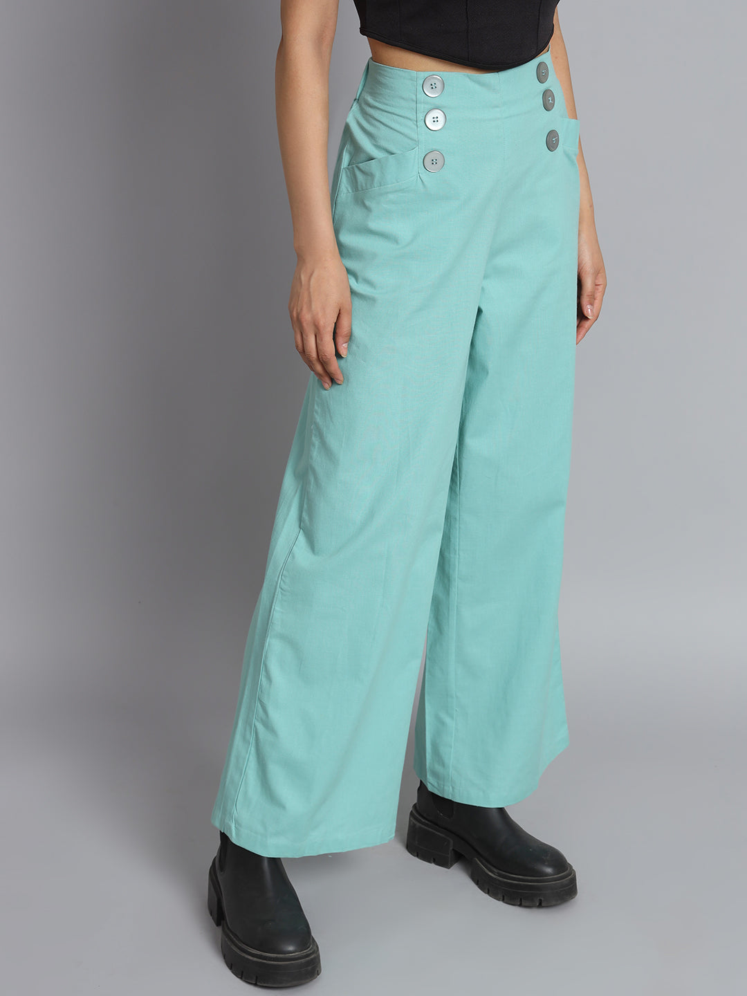 Women Sea Green Pants