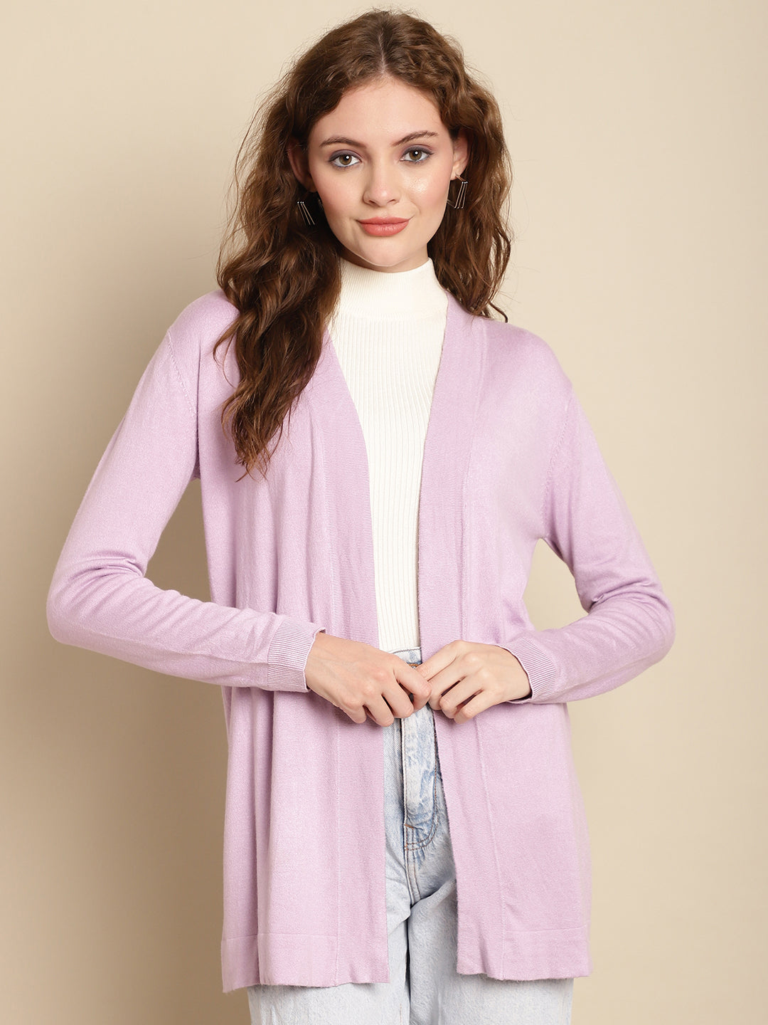 Women Purple Open Shrug