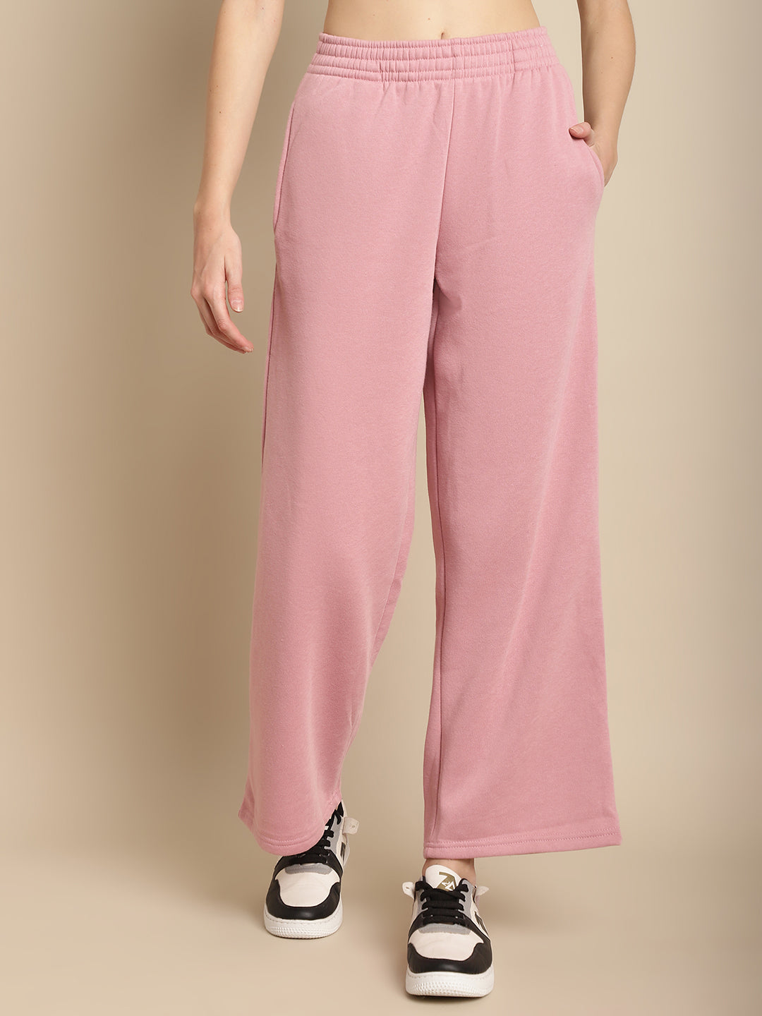 Women Light Pink Straight Leg Joggers