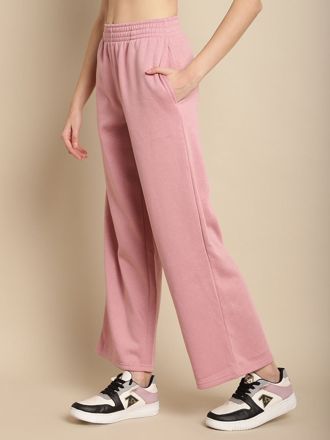 Women Light Pink Straight Leg Joggers