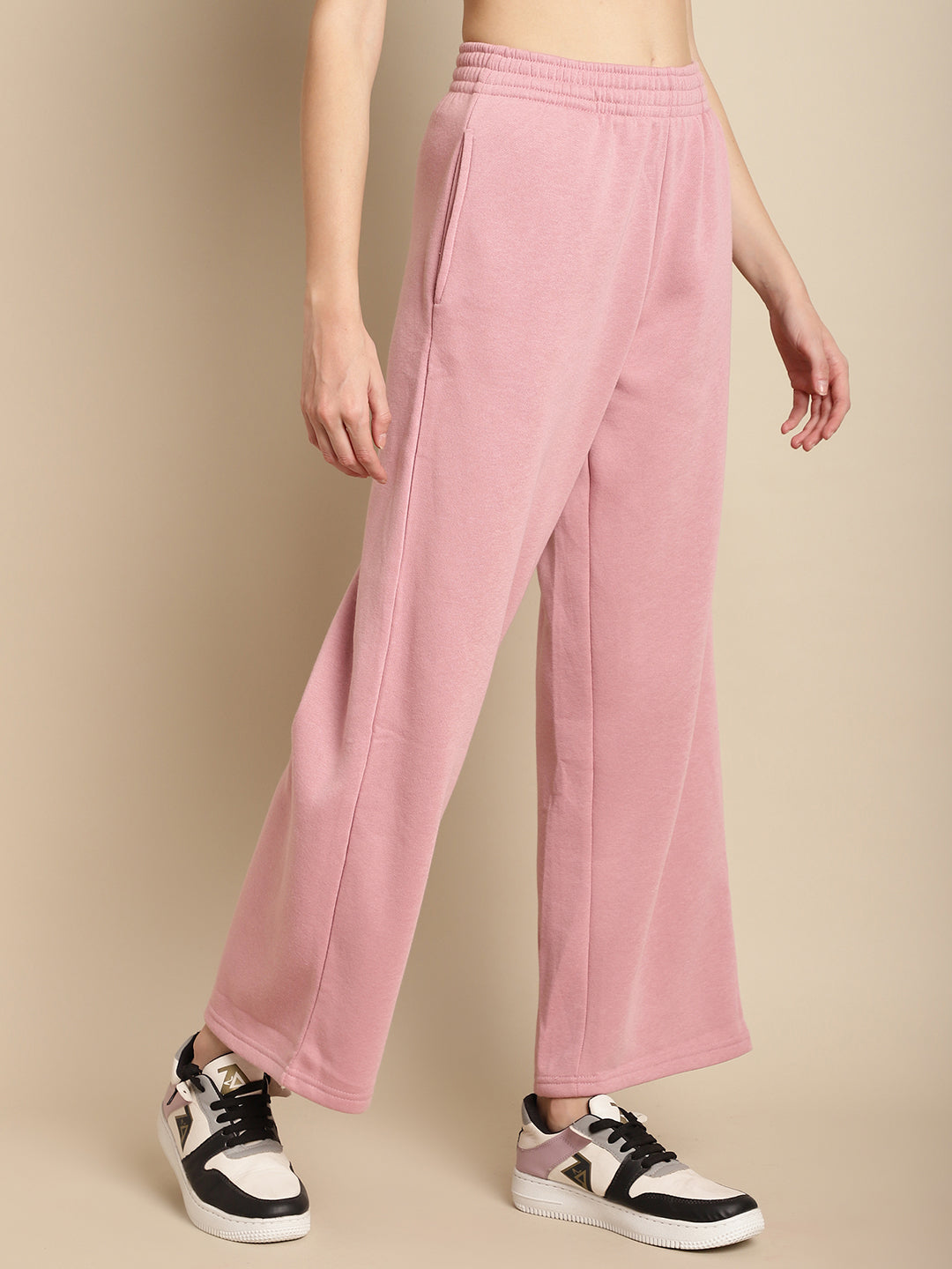 Women Light Pink Straight Leg Joggers