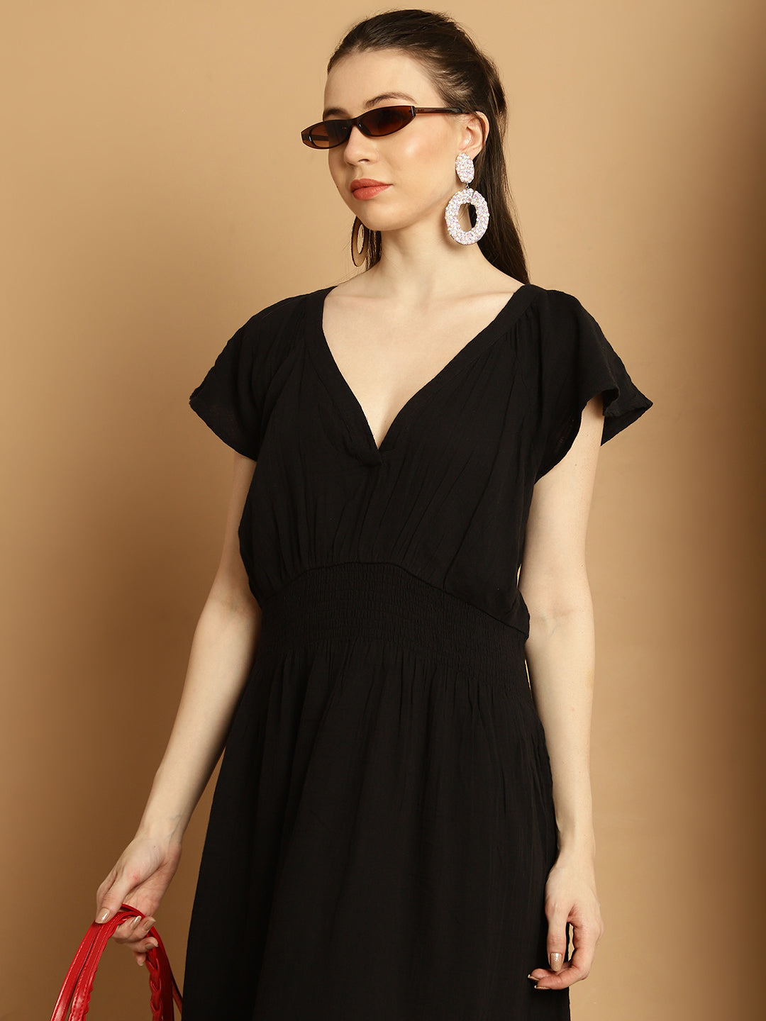 Women Black Pocket Dress