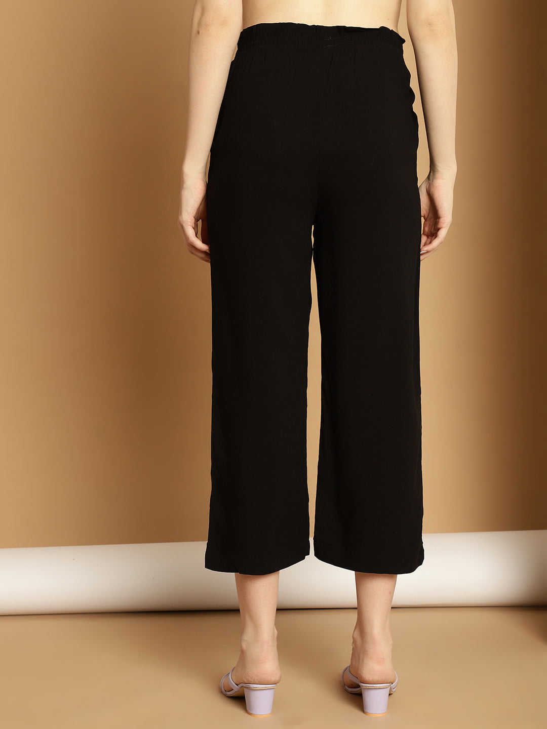 Women Black Regular Trousers