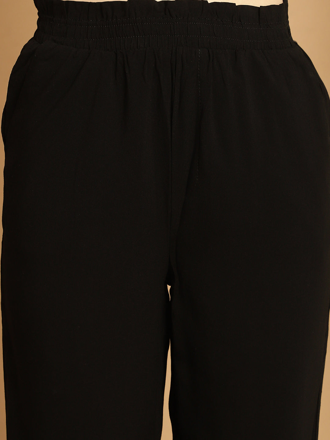 Women Black Regular Trousers