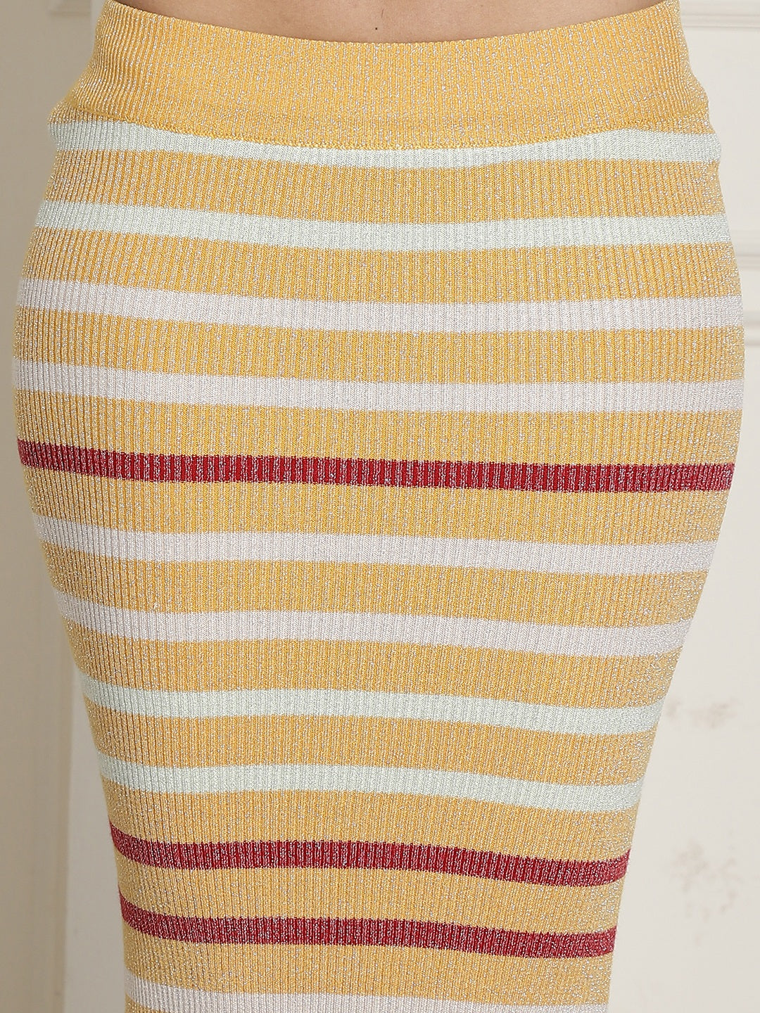 Women Striped Skirt Set