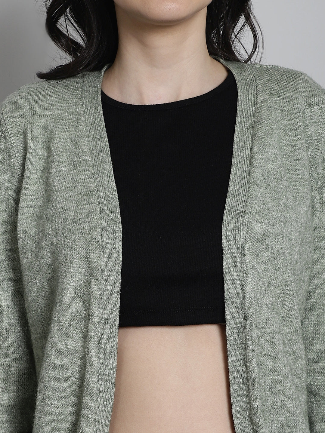 Women Sea Green Shrug