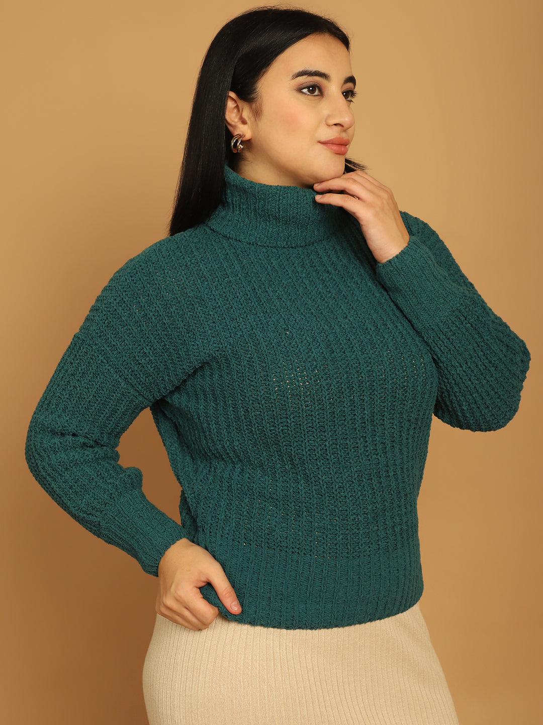 Women Dark Green Sweater