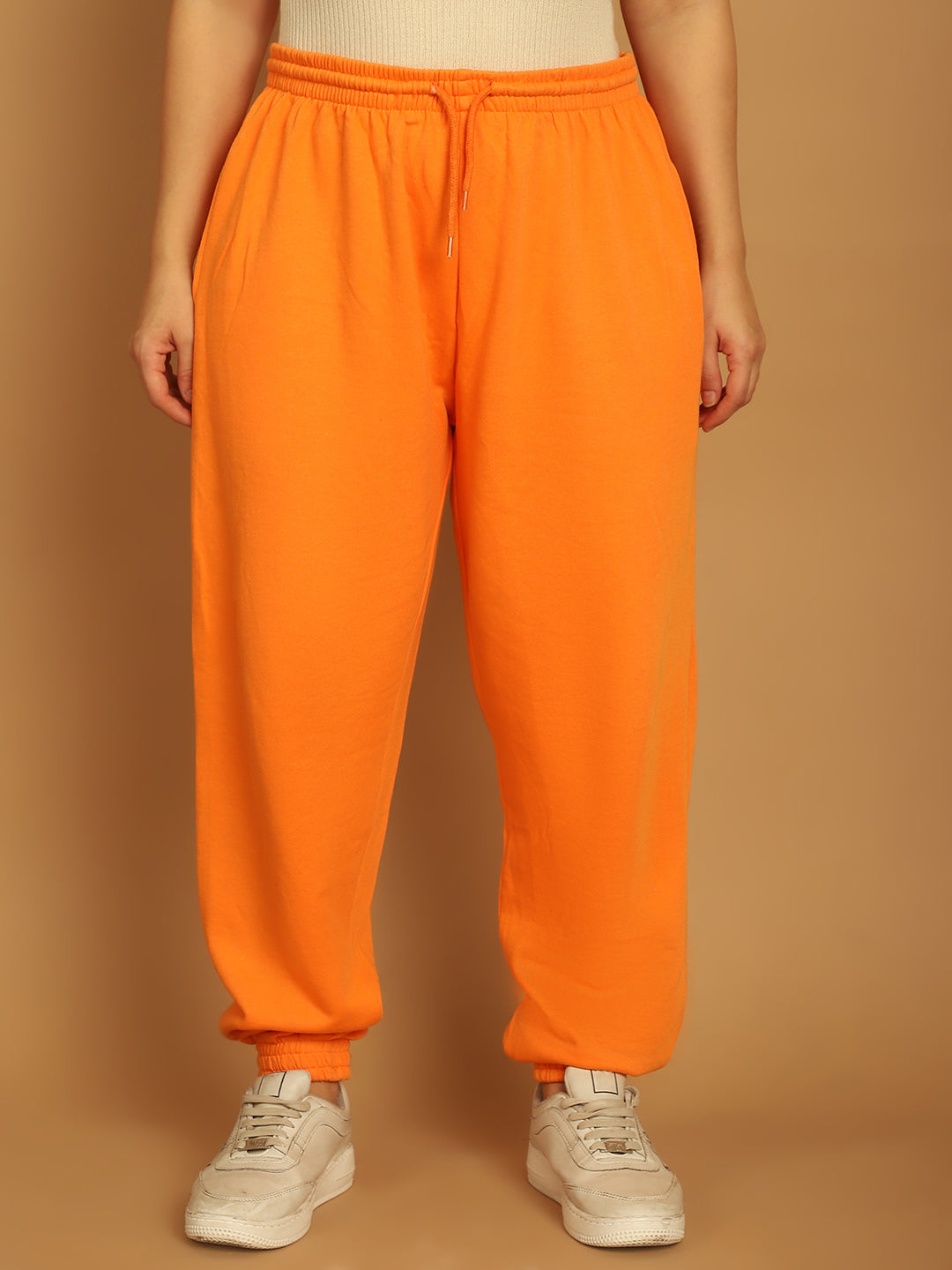 Women Orange Jogger Pants