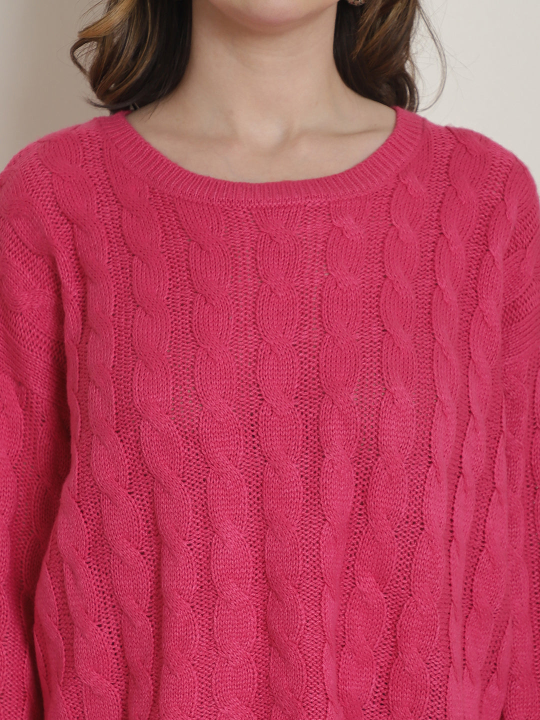 Women Pink Relaxed Sweater