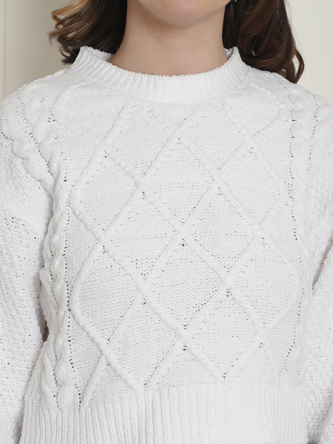 Women White Viscose Sweater