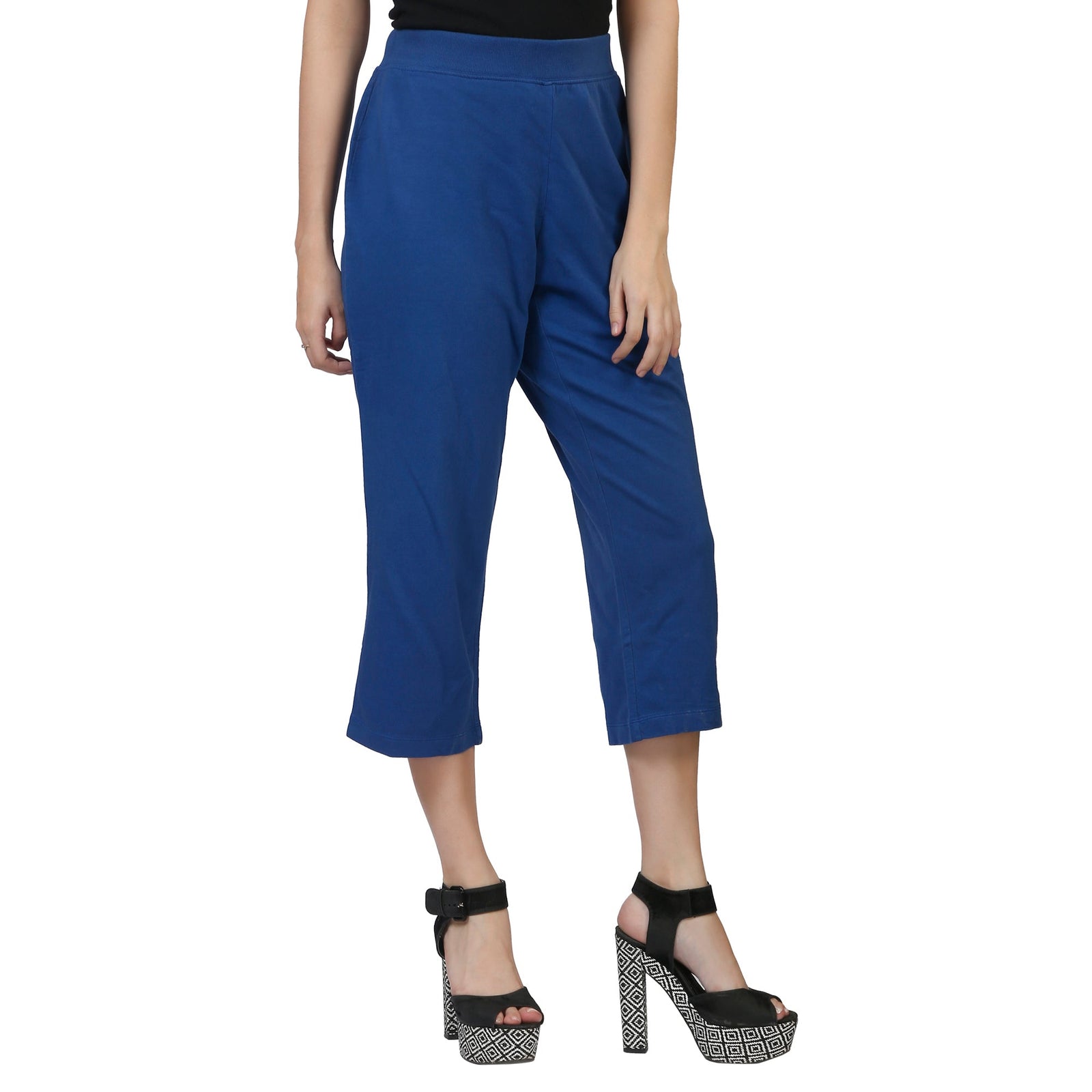 Women Blue Capri Pants