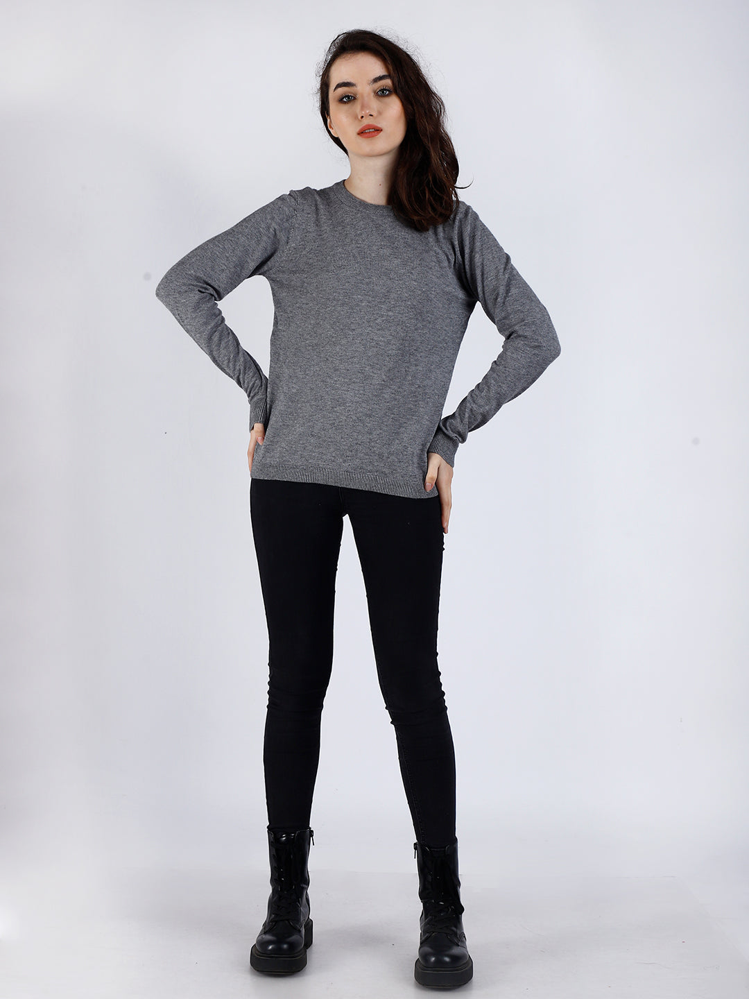 Women Grey Viscose Sweater