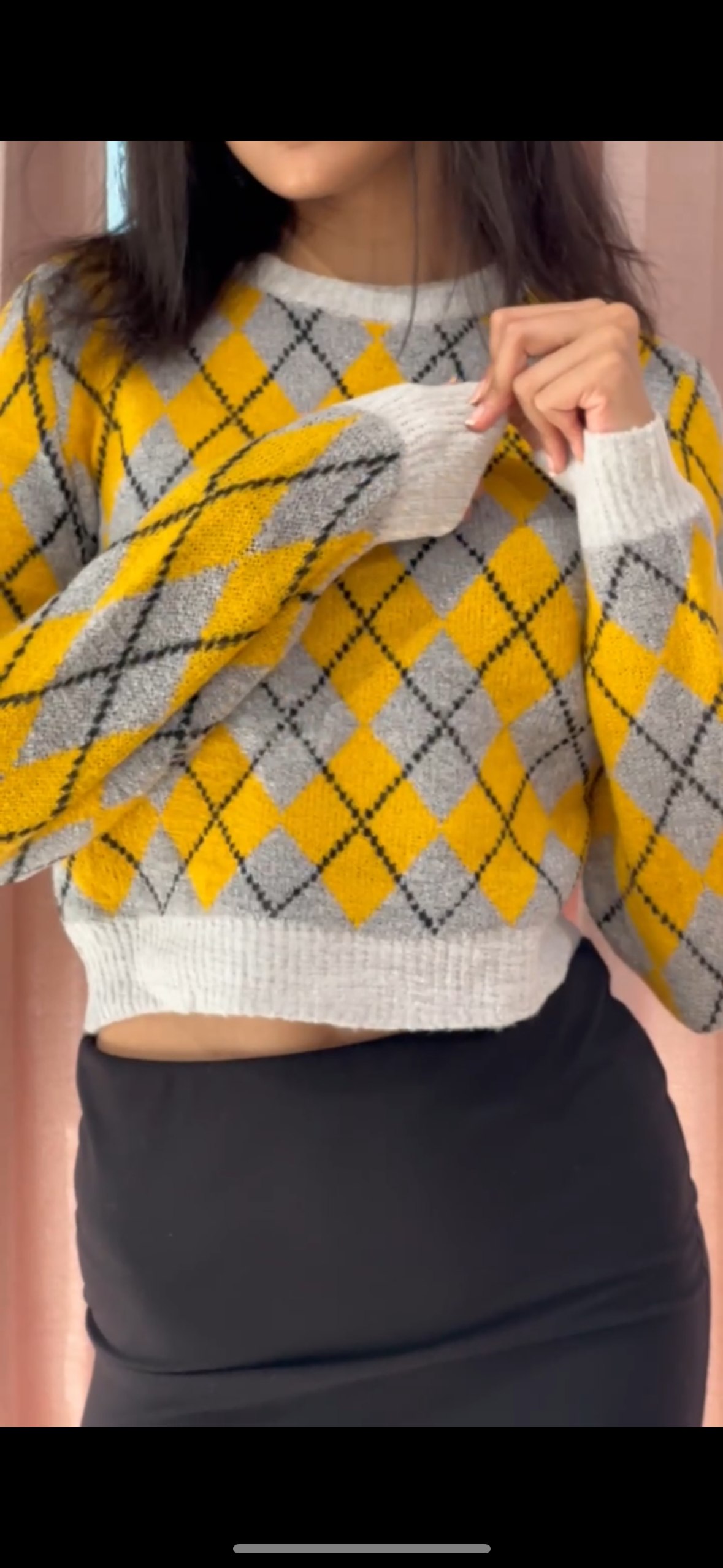 Women Yellow Geometric Sweater